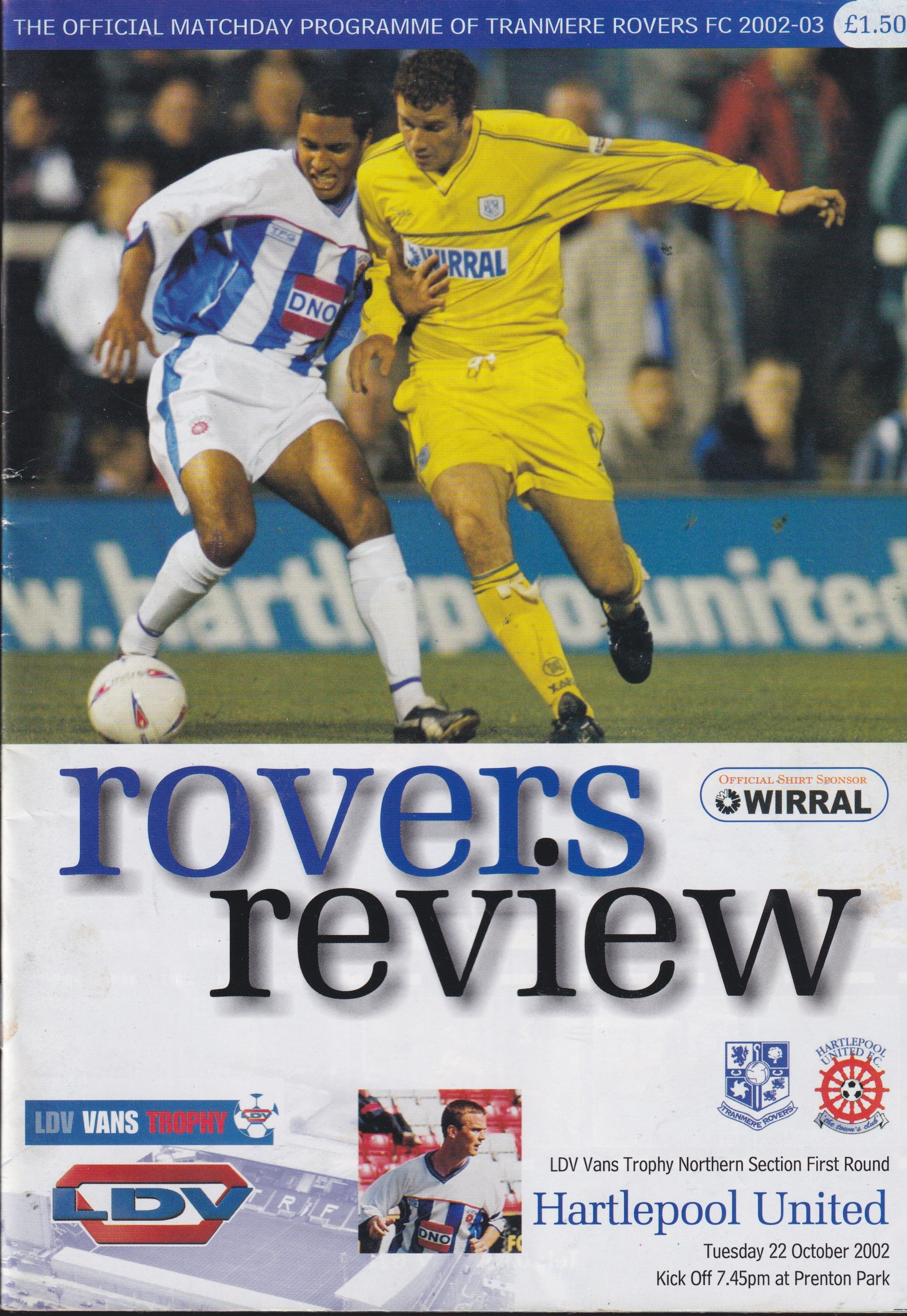 Tranmere Rovers v Peterborough United match programme